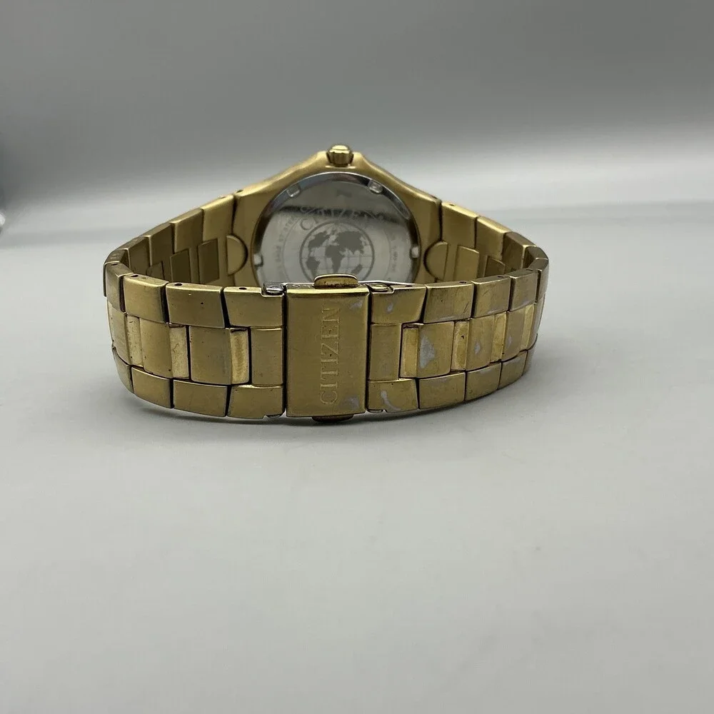 Citizen Eco-Drive Mens Watch 36mm Gold Tone Day Date Solar 7.25
